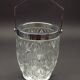 Quality Cut Glass French Vintage Ice Bucket Silver Metal Carry Handle 4507