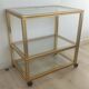 Dessert trolley in brass and glass