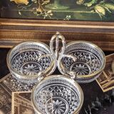 Silver-plated metal and crystal aperitif service