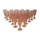 20 flûtes à champagne en verre rose
