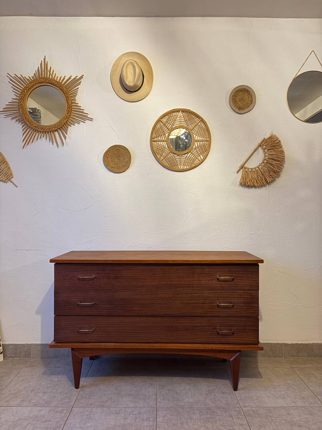 Long vintage teak sideboard