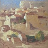 Paintings lot of 3 Pastel Ed. Pannetier (1884-1965) Orientalist Marine (?)