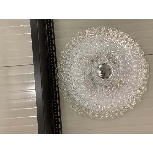 Contemporary transparent filigree flush mount in murano glass