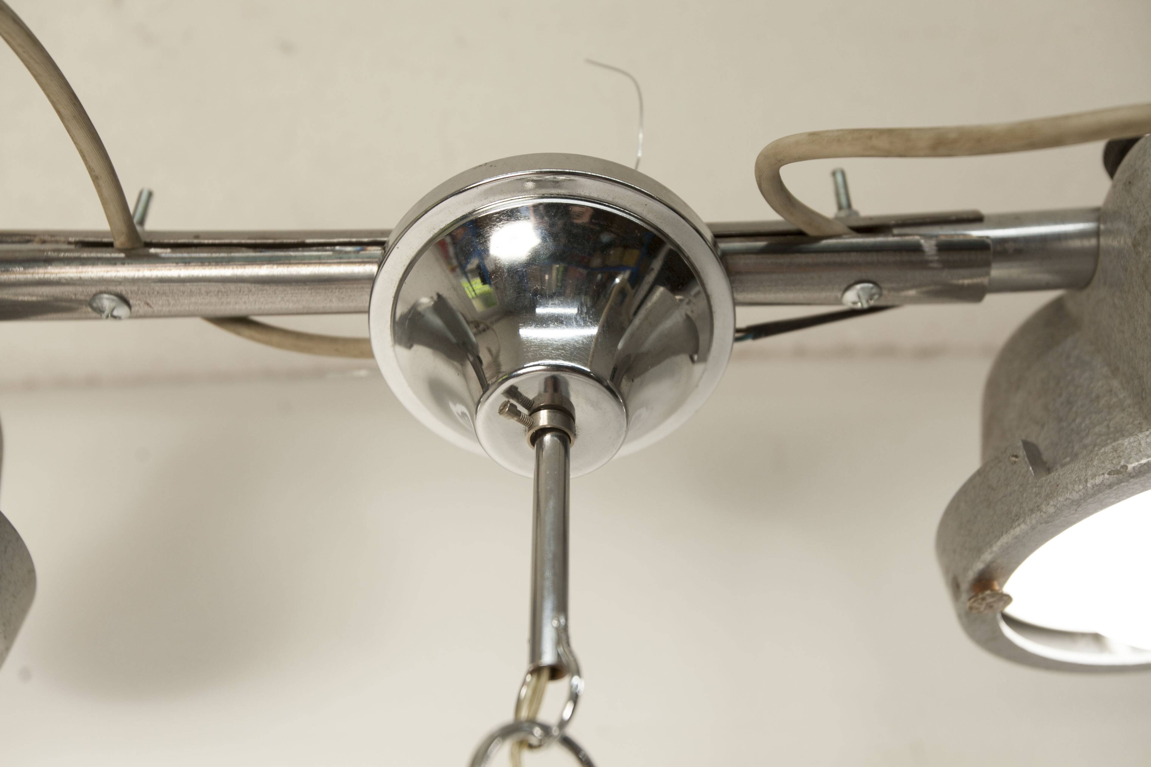 Mazzega Murano chandelier with 4 balls and teak, 1960