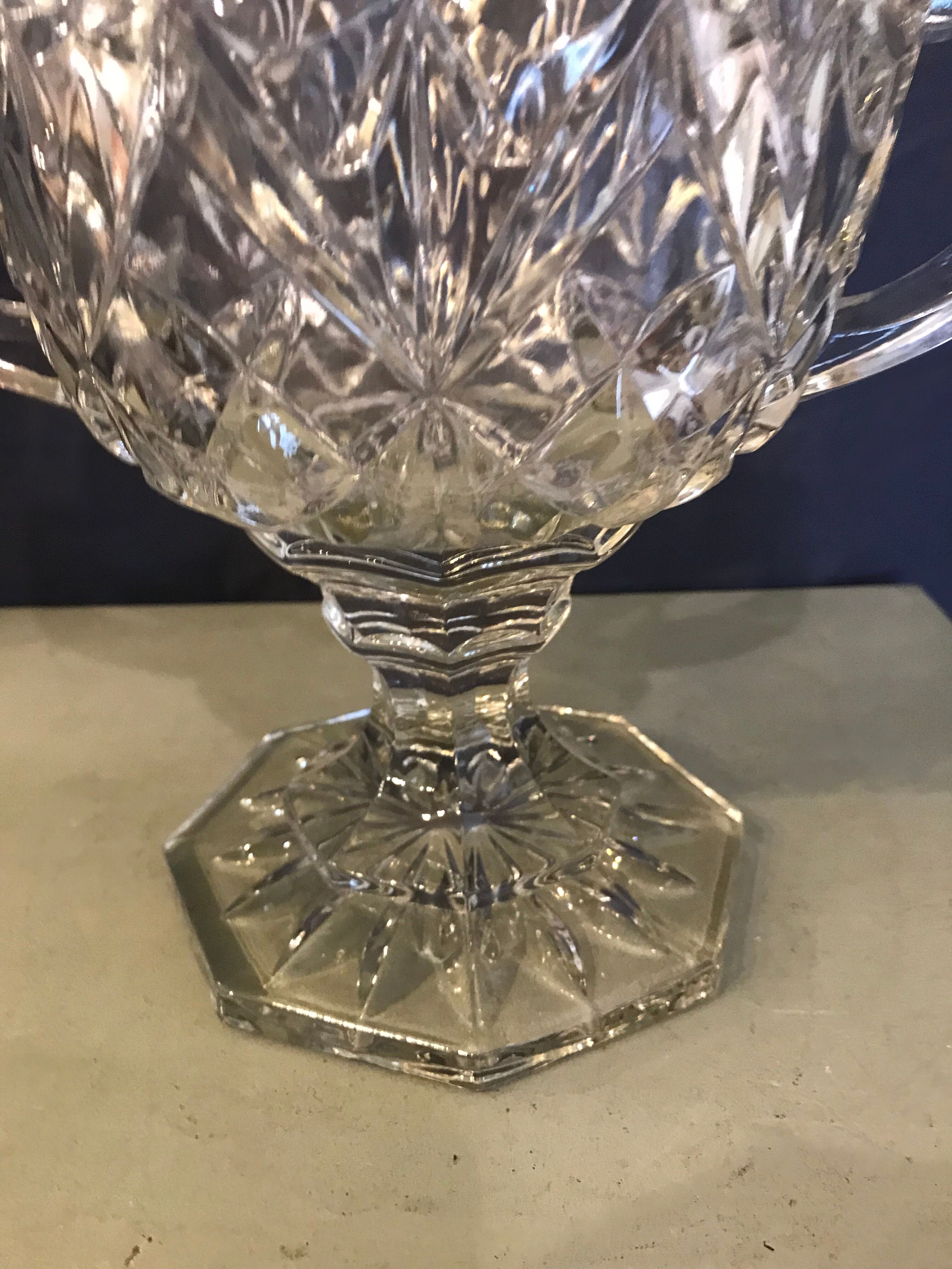 Glass triumph cup with handles 70s vintage