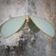 Flower suspension metal structure 6 petals in celadon green linen