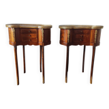 Paire se tables de chevet style Louis XV forme rognon