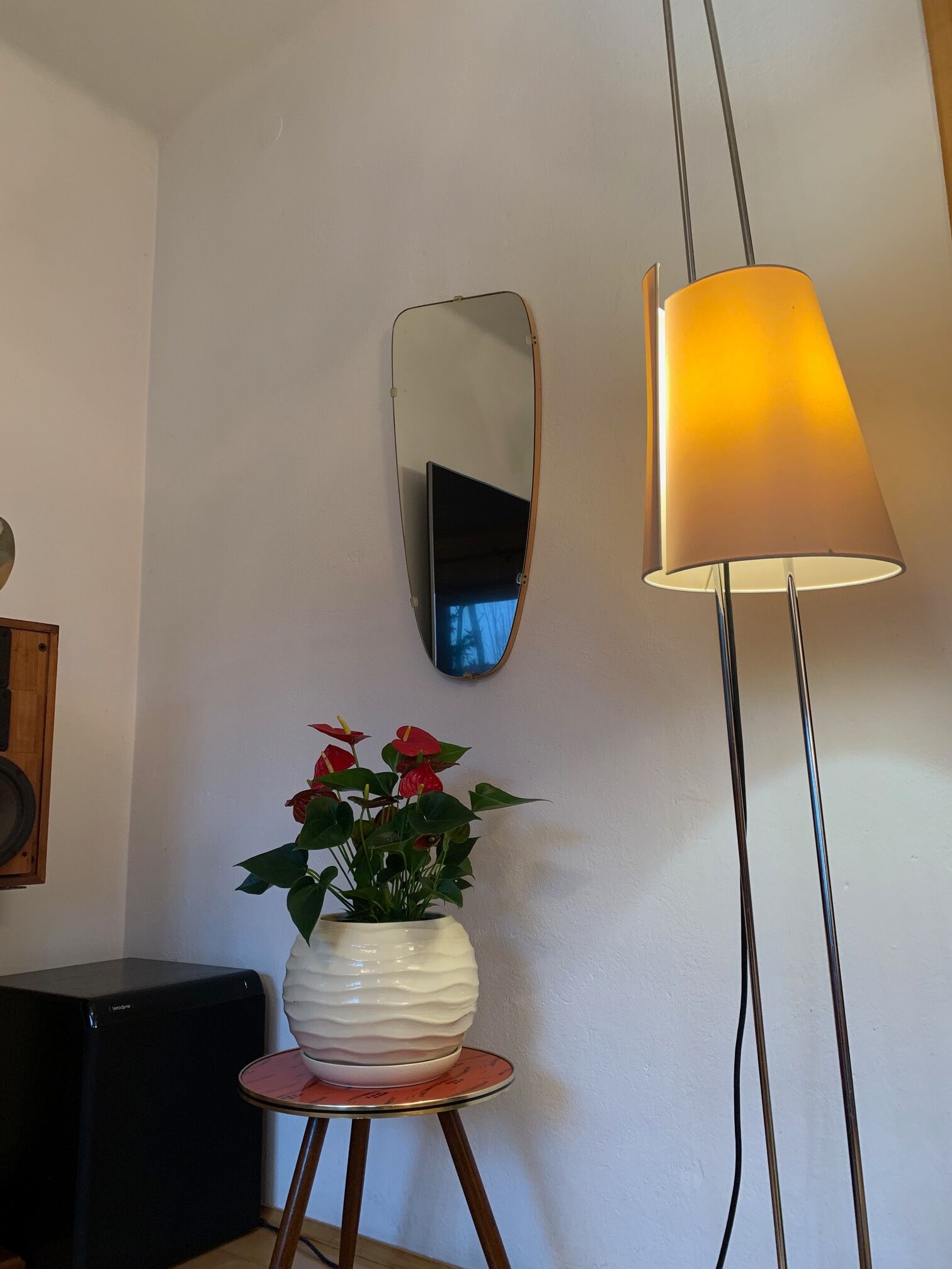 1960s asymmetrical mirror 35x78cm
