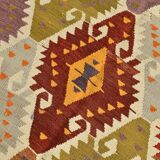 5x9 Geometric Style Vintage Kilim Rug,