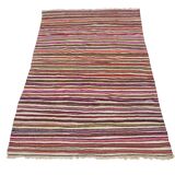 XL Handmade Striped Vintage North African Berber Antique Carpet - Area Rug 272x180