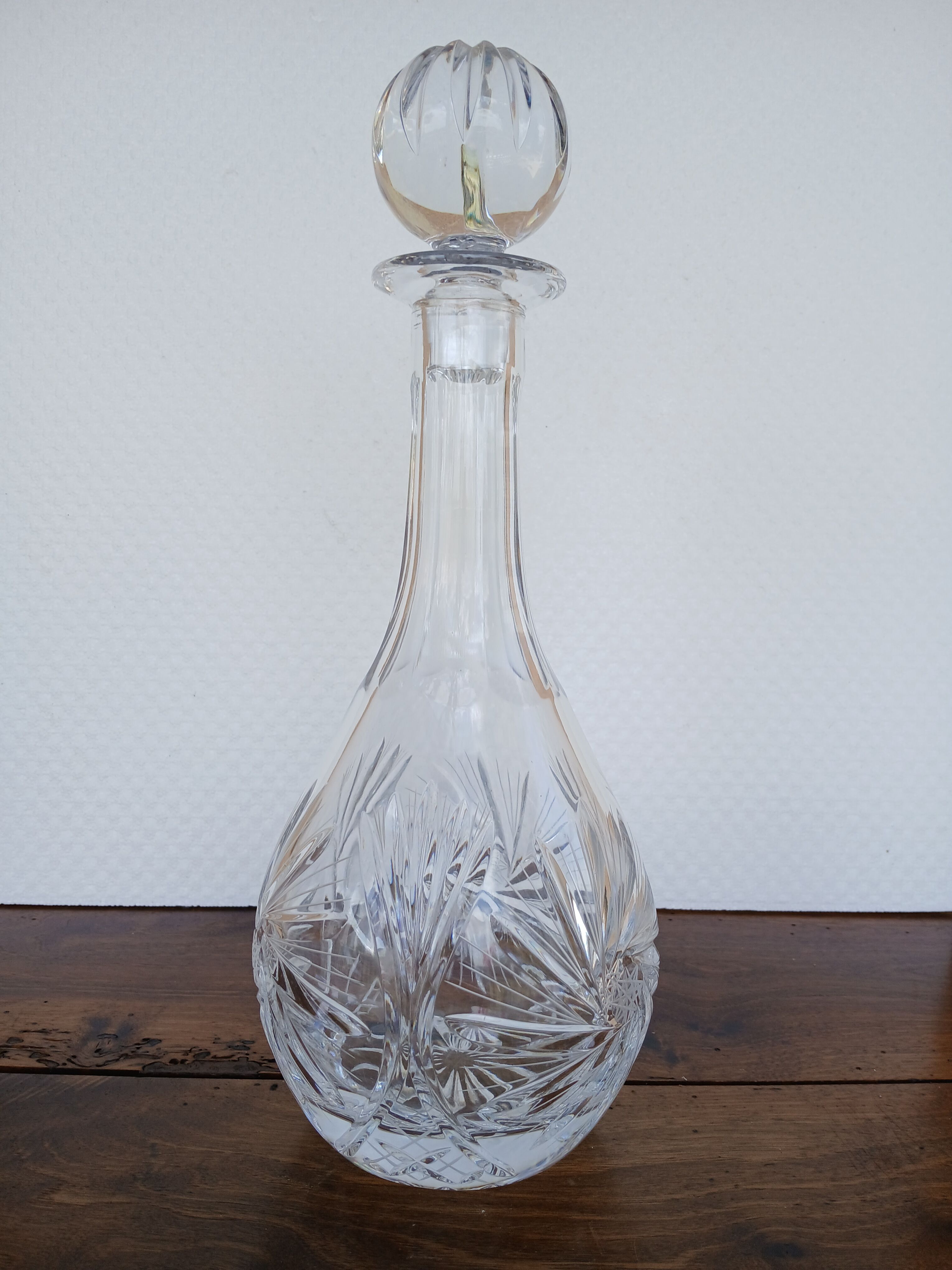 crystal wine decanter from Samabor, Czechoslovakia,