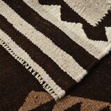 3x10 Vintage Beige & Brown Oriental Kilim Runner Rug, 99x322Cm
