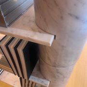 Loico Library by Angelo Mangiarotti in white Carrara marble, mid-20th century Italian.