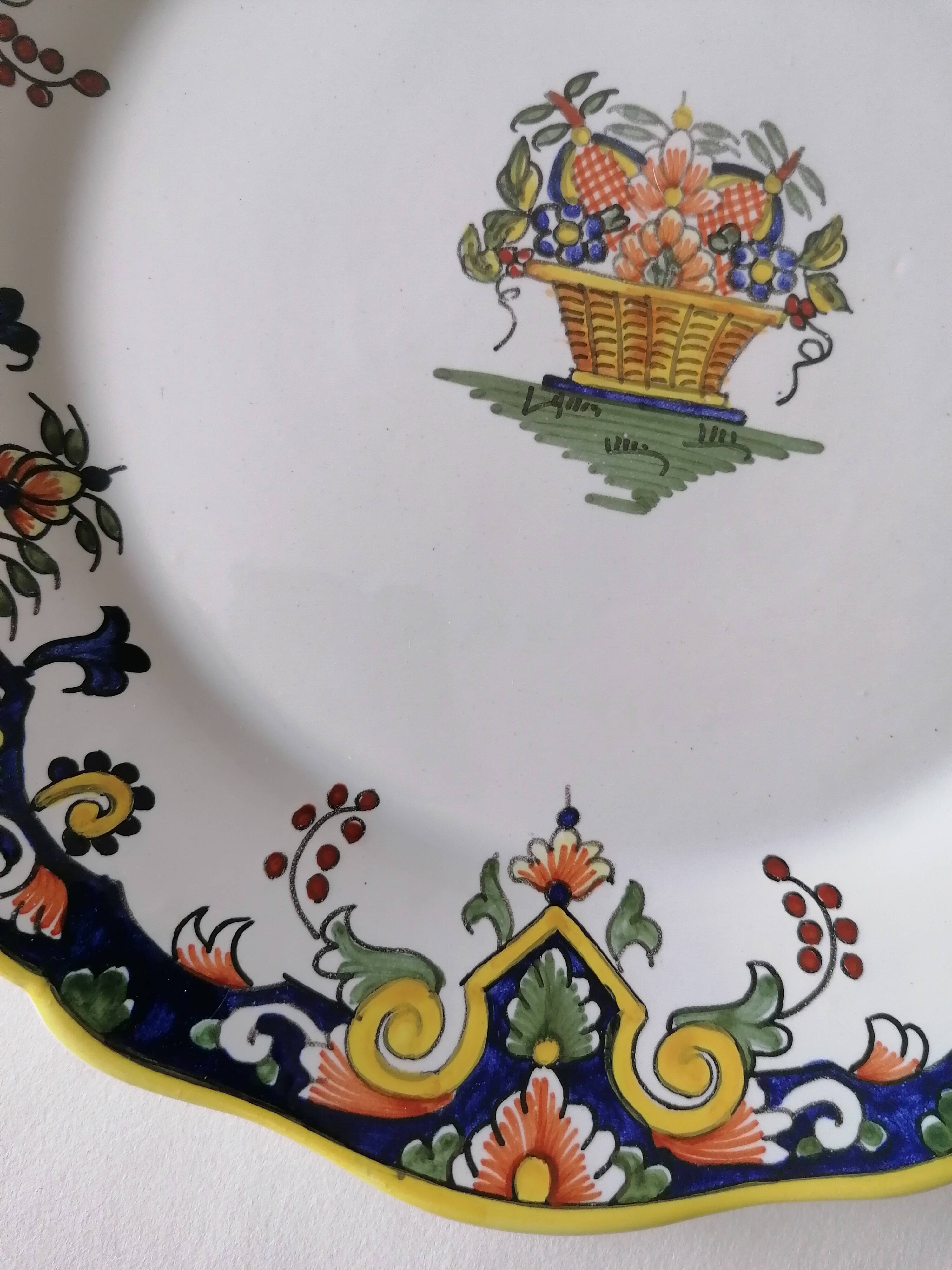 Assiette faïence Rouen