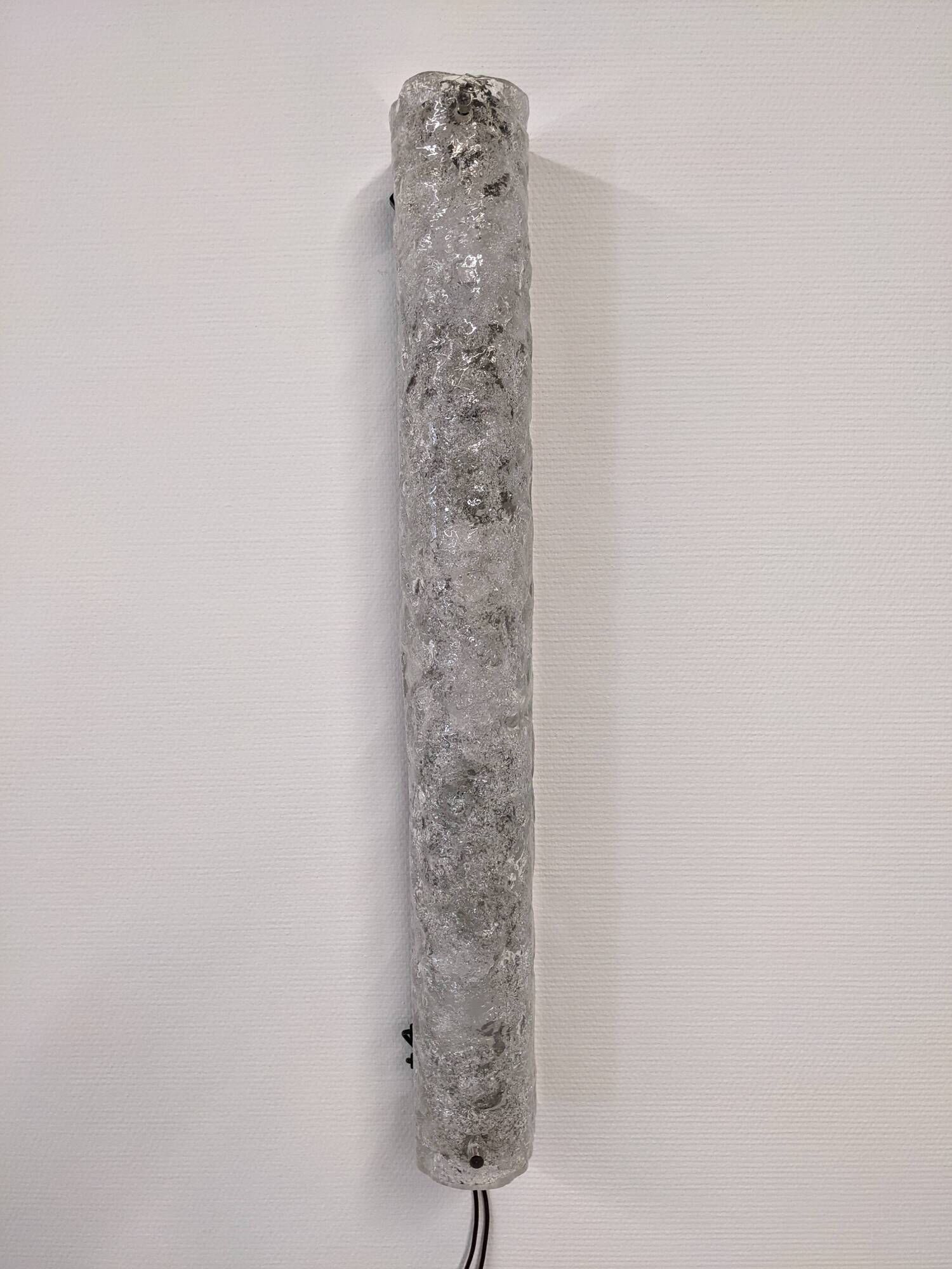 Brutalist wall light in frosted glass by Hillebrand Leuchten, Germany 1960.