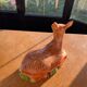 Terrine ceramic doe glazed vintage slurry Michel caugant