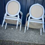 Pair of Louis XVI style armchairs