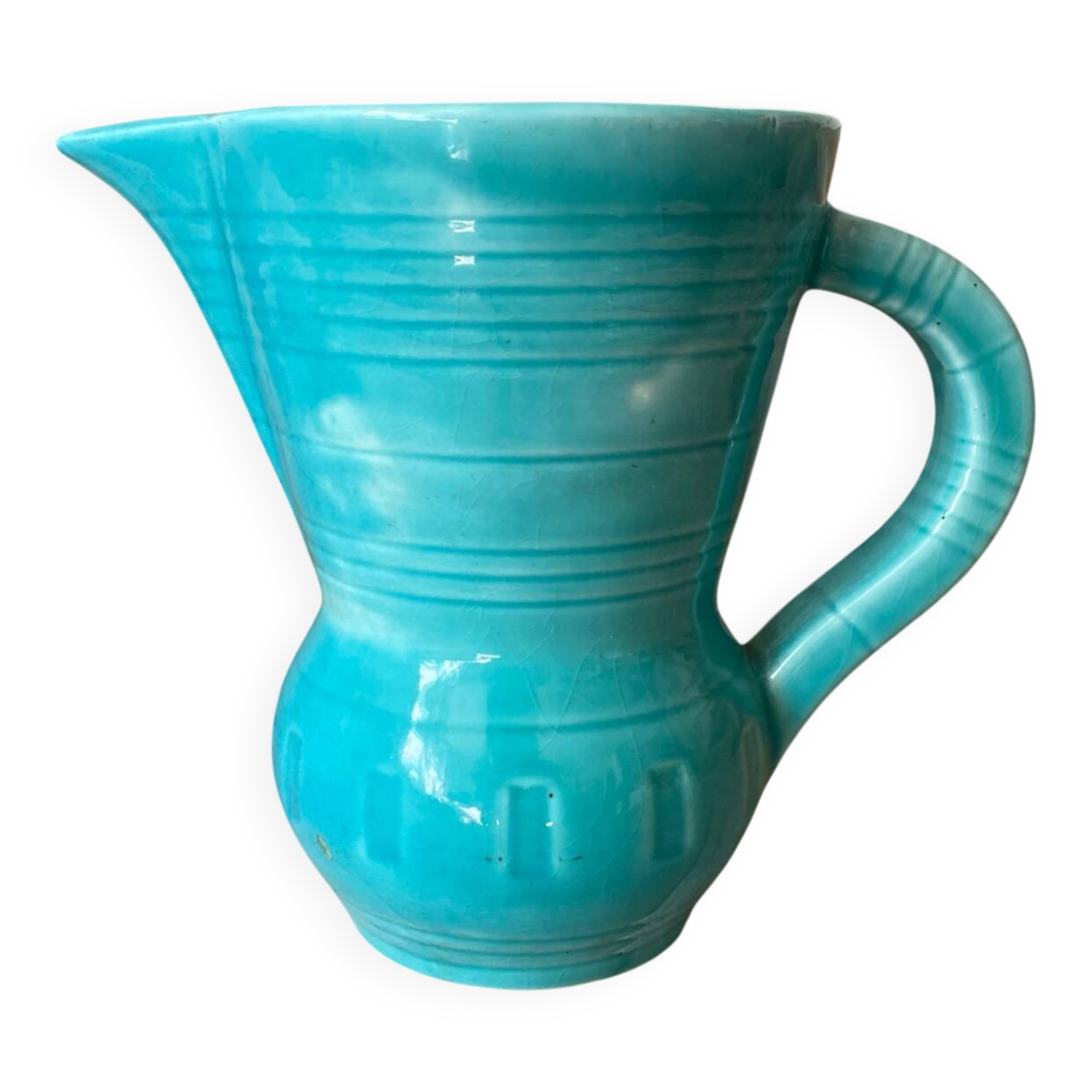 Turquoise Pichet Digoin from the 1950s