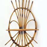 Rattan corner shelf