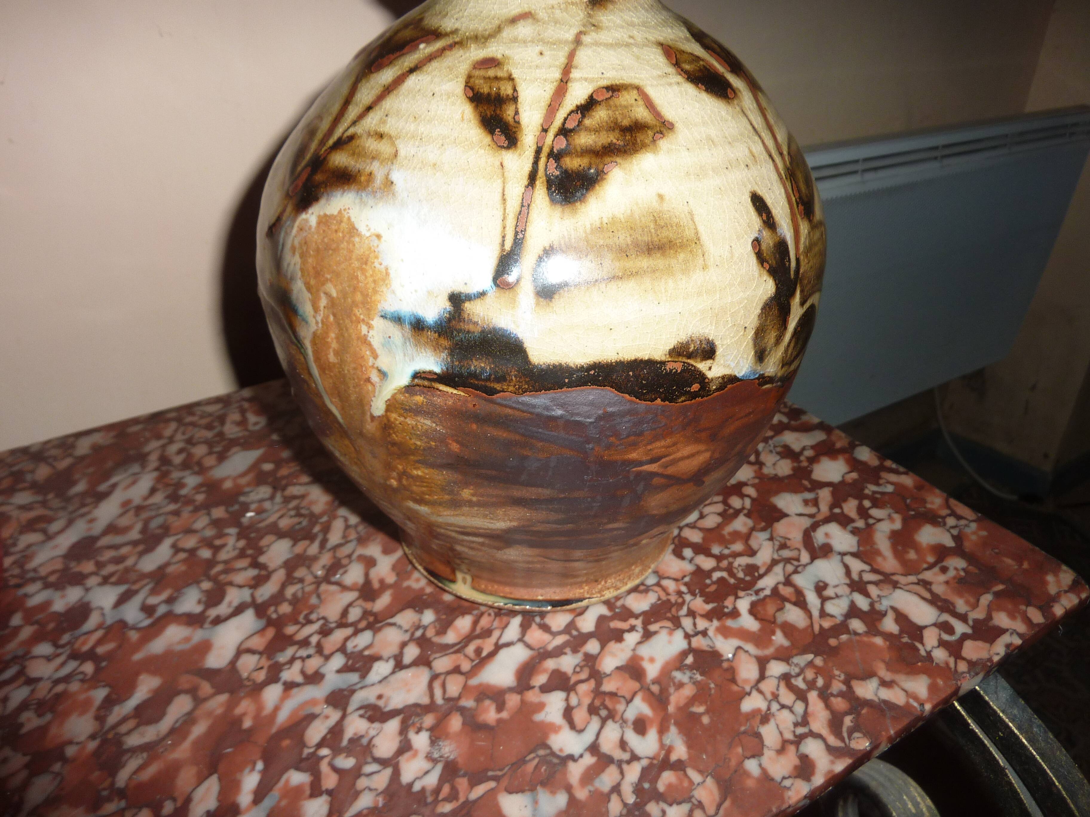 large stone vase - Yves Morvan