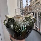 Jardinière in slipware signed by Gustave de Bruyn.