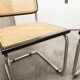 Pair of black Breuer b32 chairs and cannage