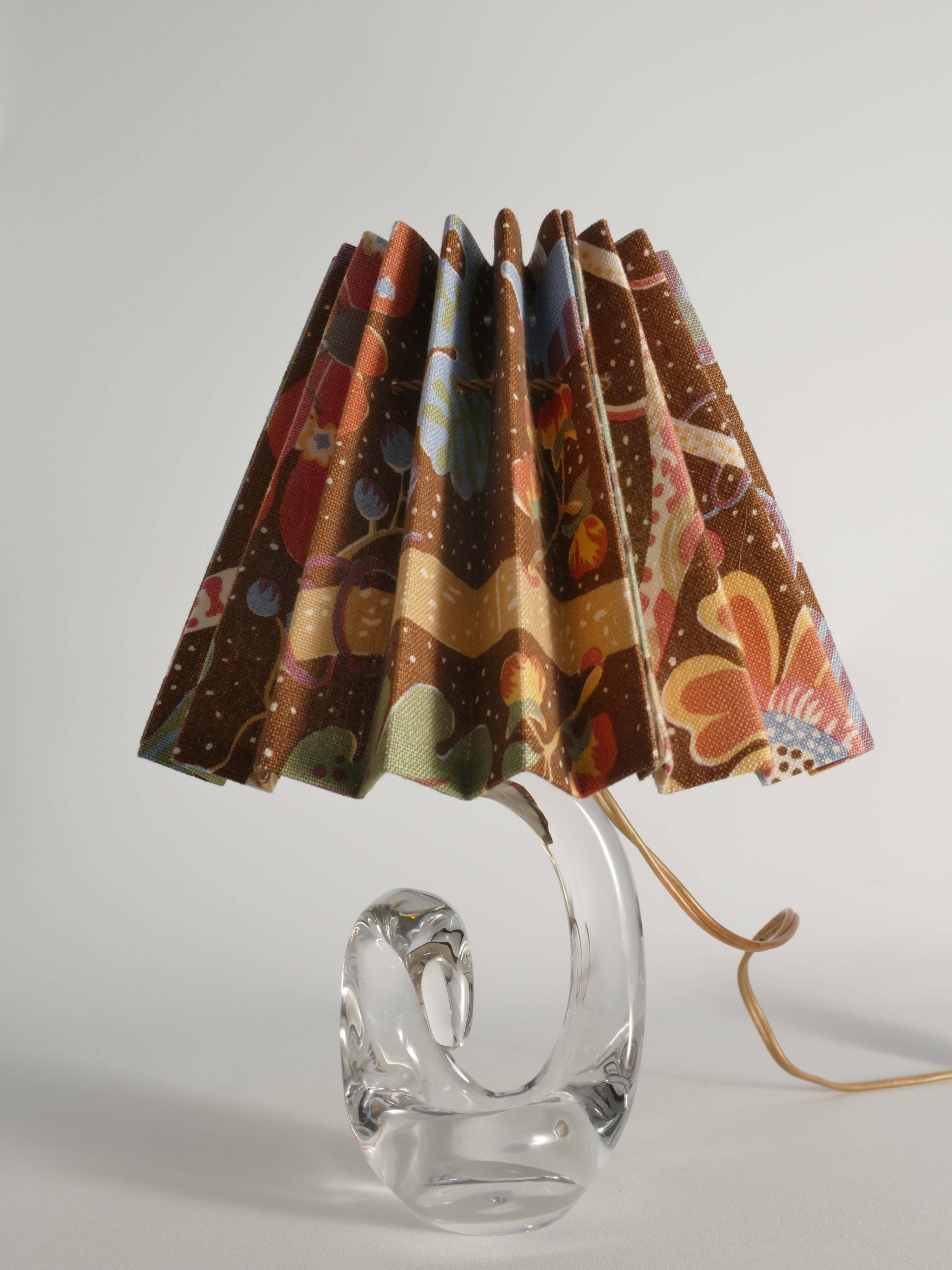 Sculptural Clear Crystal Glass Table Lamp by Schneider, France, 1950s