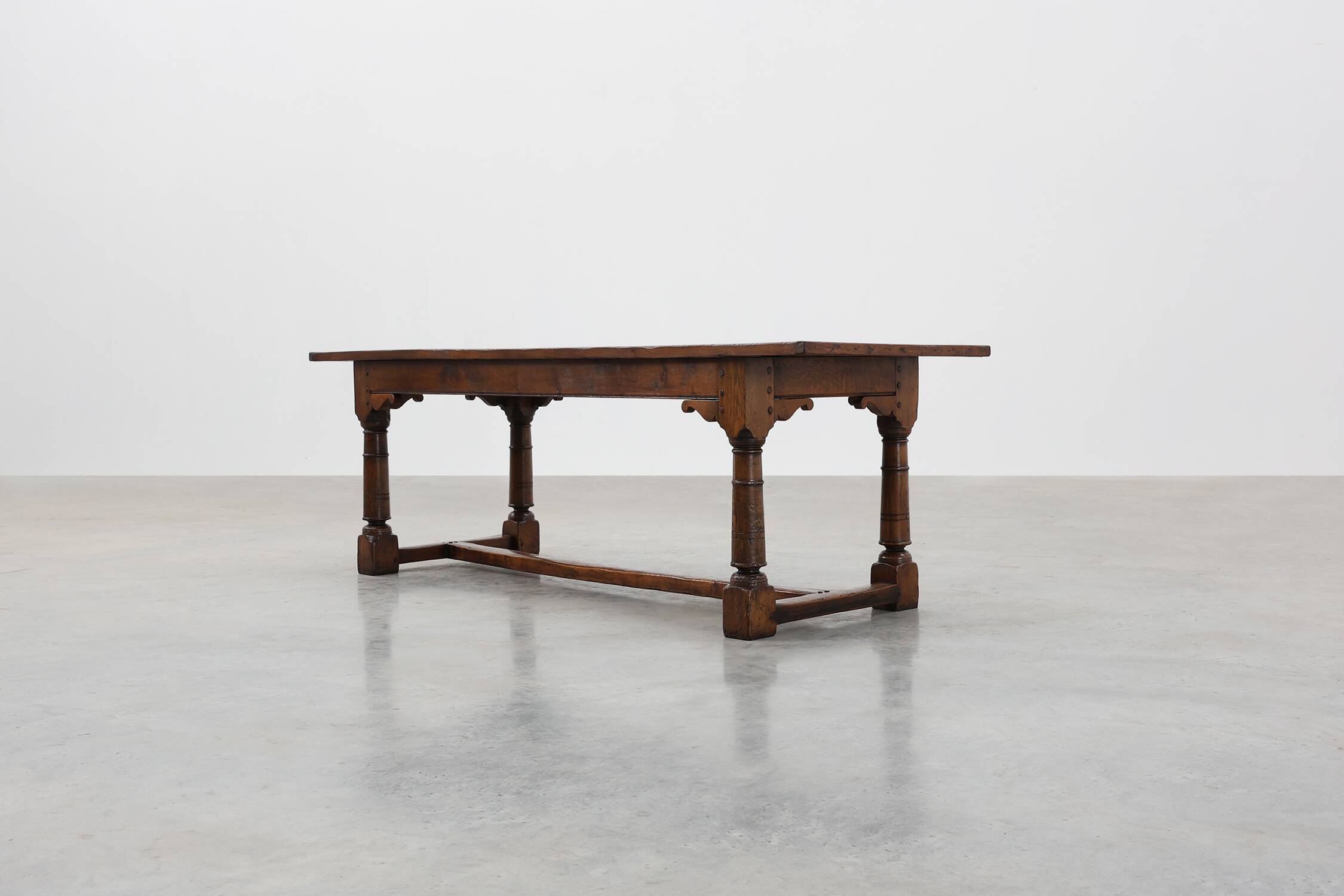 Grande table à manger en chêne français, style Renaissance, vers 1880