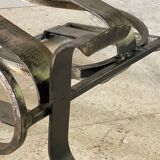 Vintage Brutalist Steel Magazine Rack