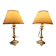 Pair of lamps in solid gold-plated brass