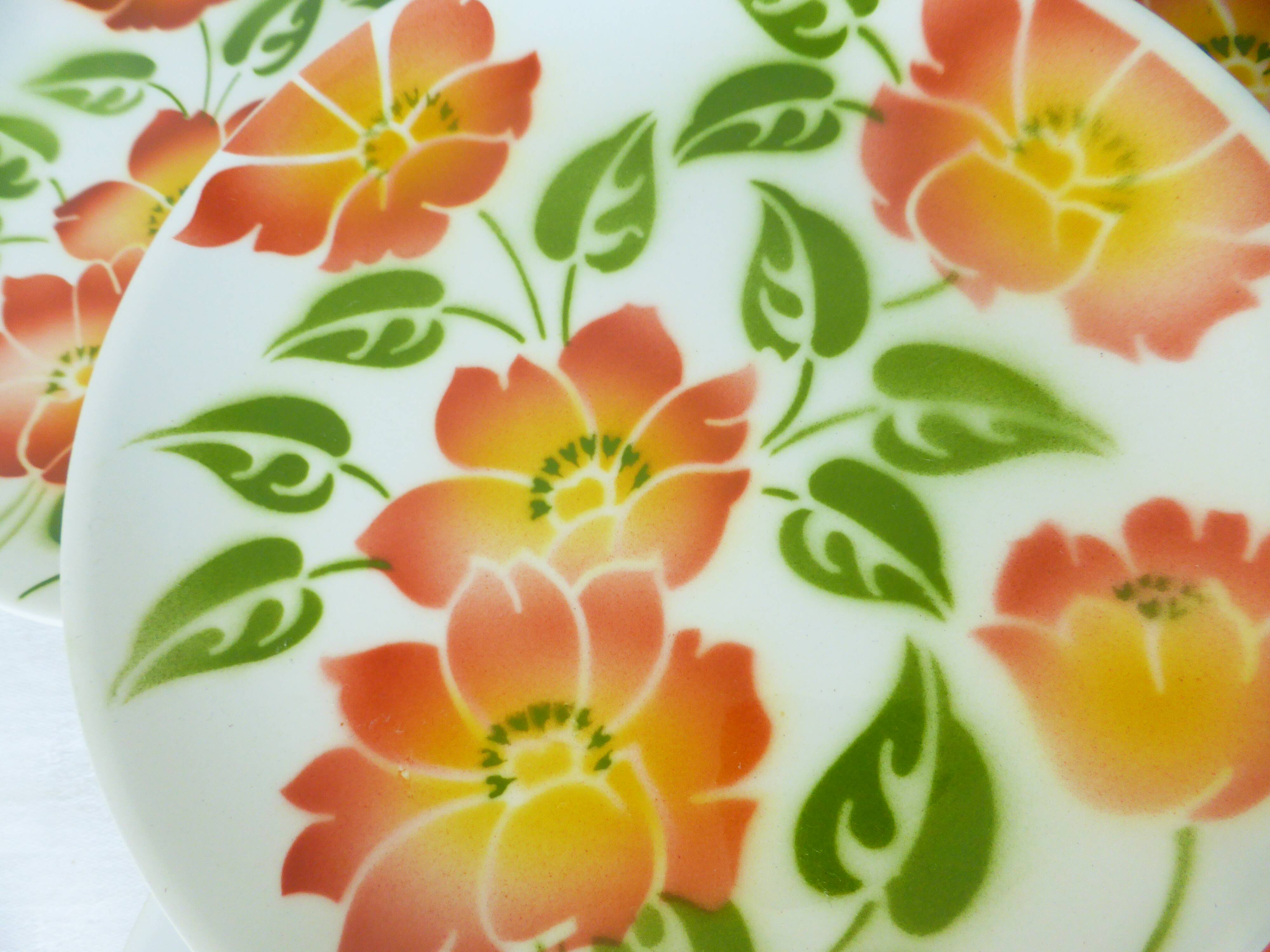 4 dessert plates Moulin des Loups Orchies model Ontario 210679