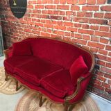 Louis Philippe-style velvet sofa