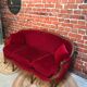 Louis Philippe-style velvet sofa