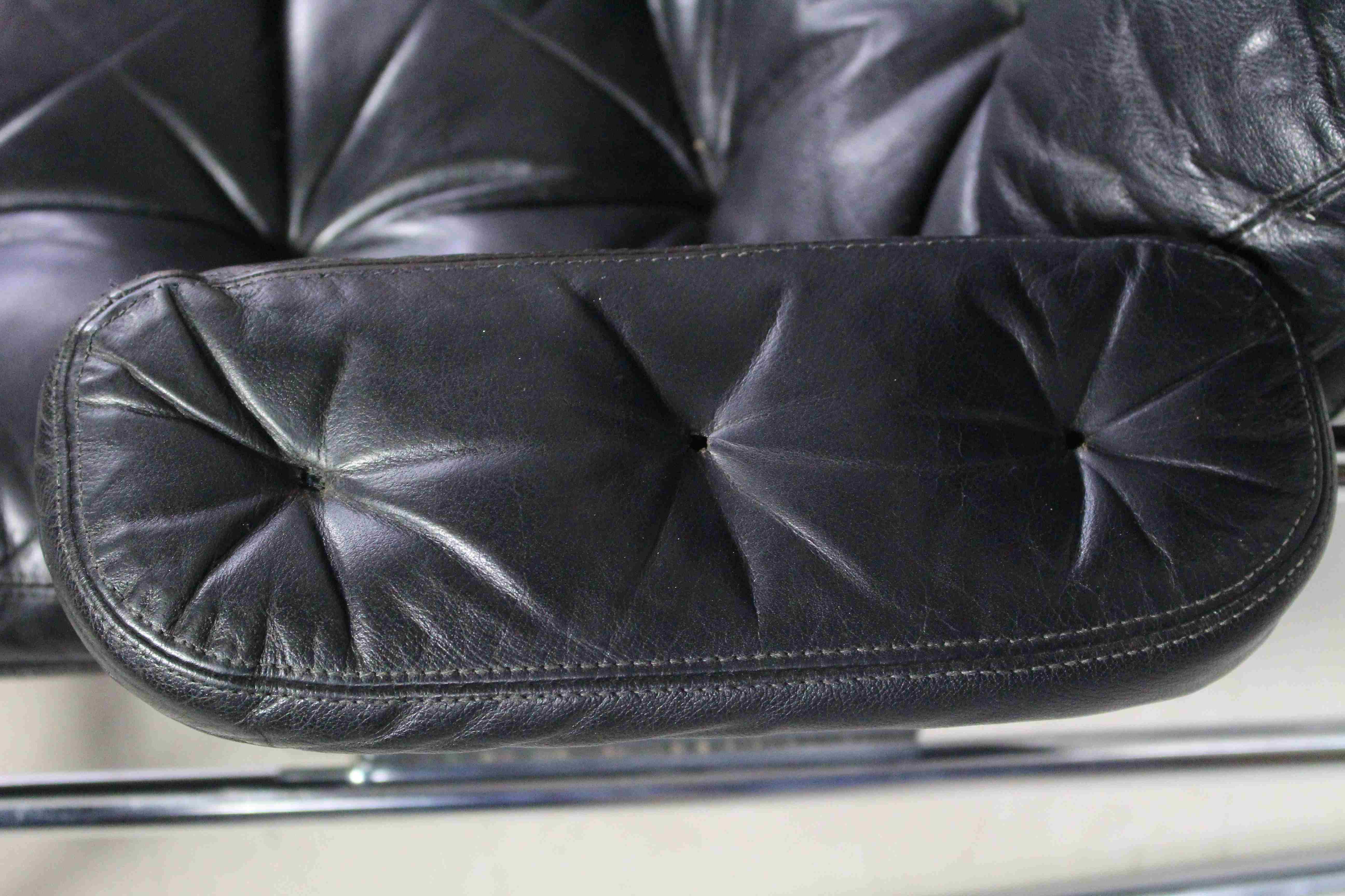 1970s Swedish Leather Chaise by Sam Larsson for DUX