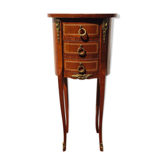 Console - table pedestal table marquetry style louis xv
