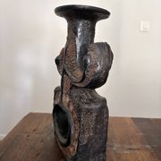 Brutalist sculptural candlestick attributed to Elisabeth Vandeweghe - 70s