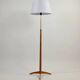 Oak and Brass Floor Lamp Marked “GO 12 WDH”, Sweden, 1950s