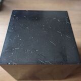 Presse papier / serre livre cube marbre noir - années 1970