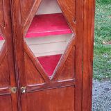 Library in solid oak and walnut, late 19th century