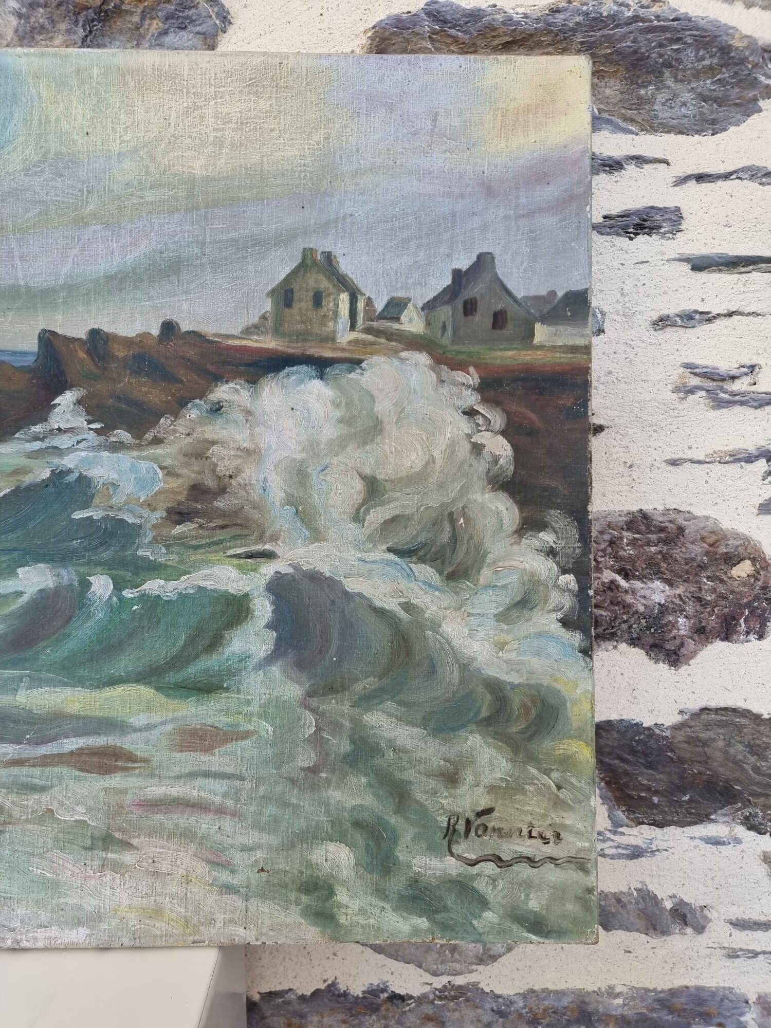 Oil painting Breton Landscape, Sea Landscape