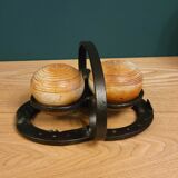 Grès du Marais - salt and pepper salt and pepper on horseshoe support