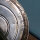 Aperitif platter, metal server and glass ramekins, Art Deco