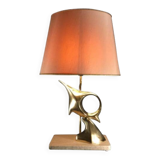 Hollywood Regency modernist stylized fish table lamp / sculpture, bro