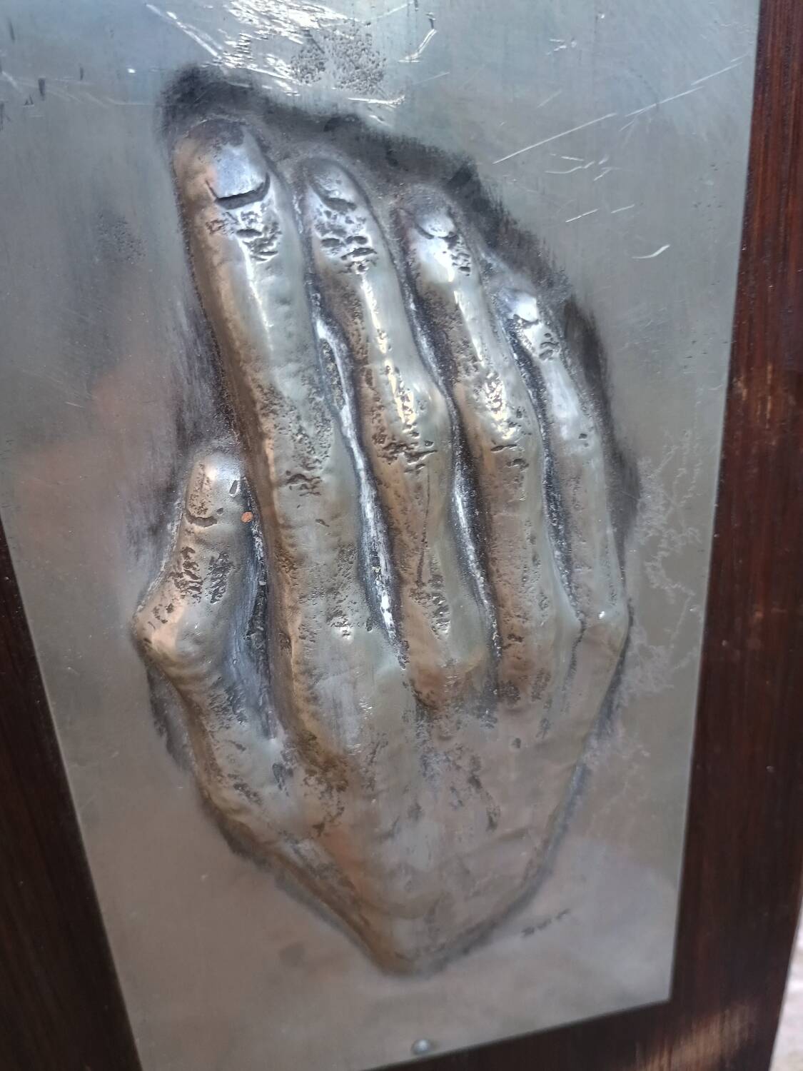 Contemporary decorative painting in wood and aluminum hand signed 1970