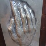 Contemporary decorative painting in wood and aluminum hand signed 1970