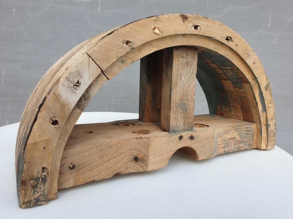Half-moon arch transom in solid wood