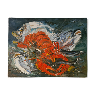 Lobster Still Life - Oil on canvas