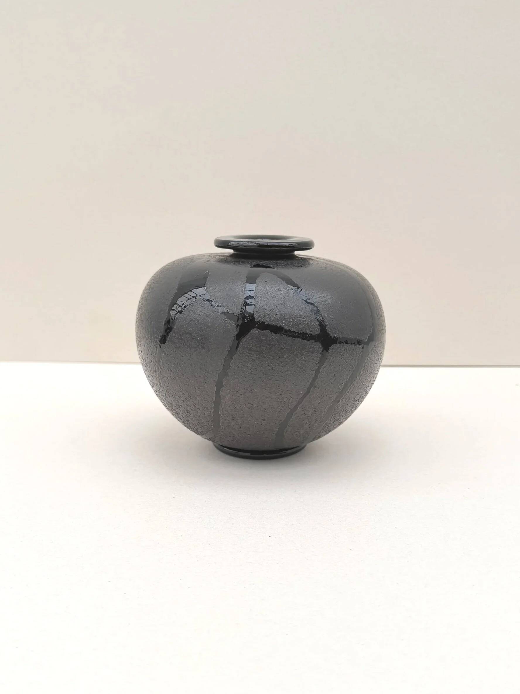 Glass vase by Robert Pierini, France 1980
