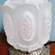 Art Deco night light in nickel-plated bronze and frosted glass, 1920.