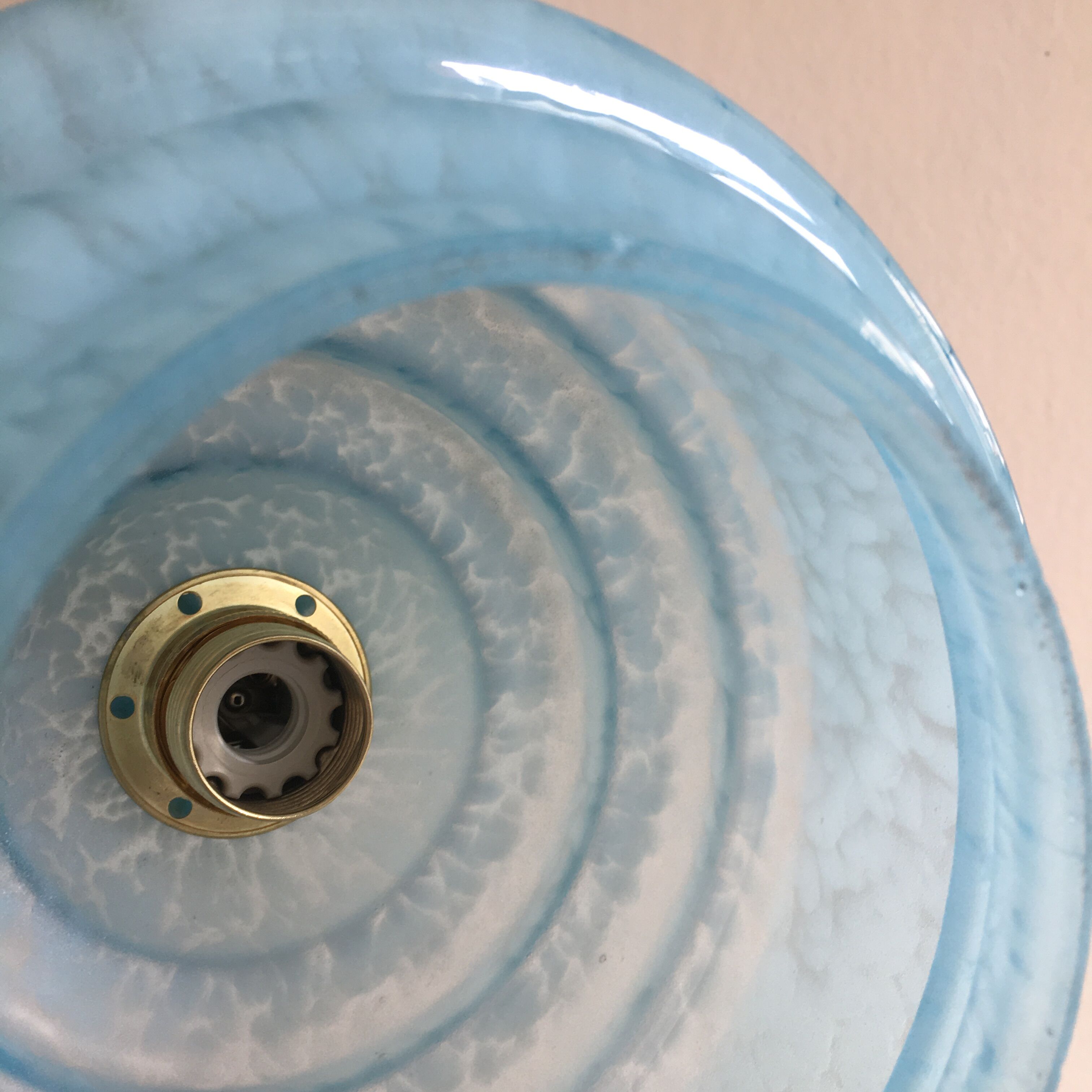 Blue Clichy glass Art Deco suspension